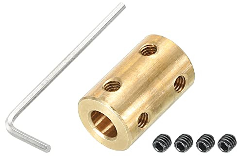 PATIKIL Albero Accoppiatore Connettore L22 x D14 6mm a 8mm Alesaggio Rigido Accoppiamento Motore Albero Giunto Connettore con Vite,Chiave per Stampanti 3D 1pz
