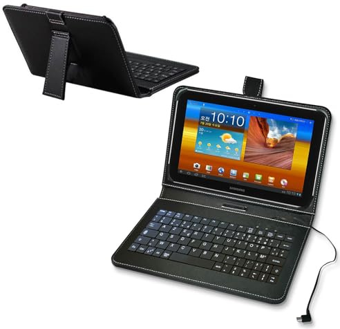 ENJOY-UNIQUE 7 - 8,9” Housse de Protection pour Tablette avec Clavier AZERTY Français Disposition, Prise Micro-USB, Étui Universelle 7 8 Pouces Compatible avec Samsung Galaxy Tab, Lenovo, ASUS