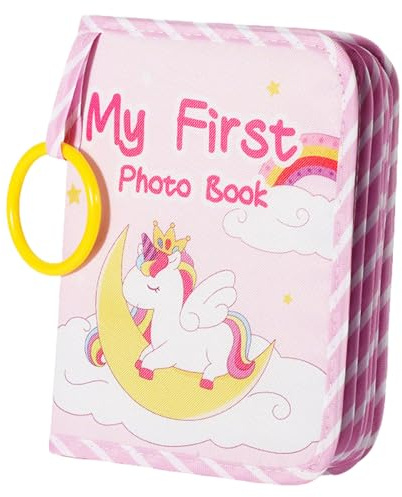 Album fotografico per bambini, libro dei ricordi con unicorno carino in panno morbido libro fotografico personalizzato per bambini Il mio primo fotolibro per neonato bambino ragazza doccia bomboniere