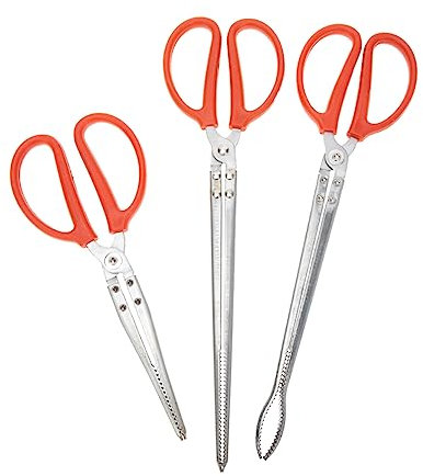 Sosoport 3pezzi Pinze Per Anguille Gialle Pinze Professionali Per Raccolta Di Rifiuti Per Aragoste in Acciaio Resistente Adeguata Per Sicurezza Impugnatura in Plastica Antiscivolo