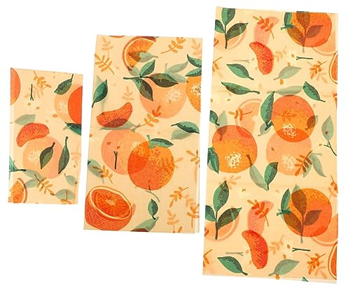 Ciieeo 3 Sheets Fresh-Keeping Cloth Beeswax Reusable Food Wraps Organic Wax Wraps for Food Storage Sustainable Reusable and