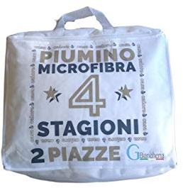 GBiancheria INTERNO/PIUMINO 4 STAGIONI IN MORDIDA MICROFIBRA ANALLERGICO BIANCO (2 Piazze)