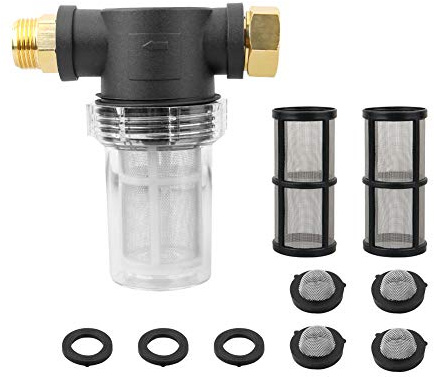 Sooprinse Garden Hose Inlet Filter for High Pressure Washer, Sediment Filter Attachment, 40 Mesh Screen, Extra 2 Pcs 100 Mesh, 3PCS O-Ring and 4PCS Filter Hose Washer
