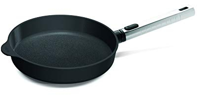 Norbert Woll Diamond Pro Logic XR Induktion Gusspfanne Rund Aluminium Grau-Schwarz, Maße: 20cm x 20cm, 1520PLCIB