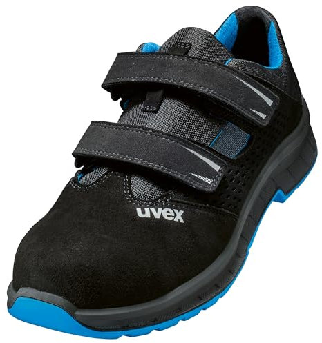 Uvex 2 Trend Sandalia de seguridad S1 P SRC, zapatos de trabajo para hombre, negro/azul, talla 50