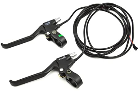 Nikou Bremshebelsatz Fahrradbremshebel - 1 Paar 2 Drähte Links & Rechts E-Bike Fahrrad Elektrischer Bremshebel Ersatzteile Stabile Leistung