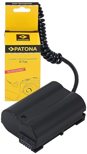 PATONA D-TAP Akku-Adapter (Dummy-Akku) – Ersatz für Nikon EN-EL15 EN-EL15a EN-EL15b EN-EL15c – für Nikon D7000 D7100 D7200 D7500 D800 D810 D850 Z5 Z6 Z7 Z8 – Dauerstrom von V-Mount-Akkus