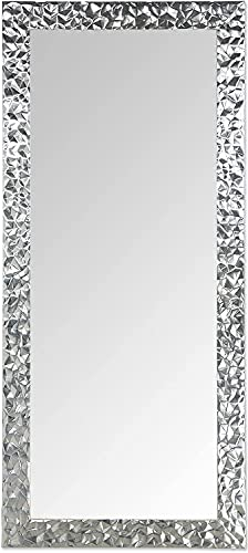 MO.WA Spiegel Wandspiegel groß Ganzkörperspiegel 77x177 Silber Lehnspiegel Blattsilber Holzrahmen Hängender Spiegel Flurspiegel