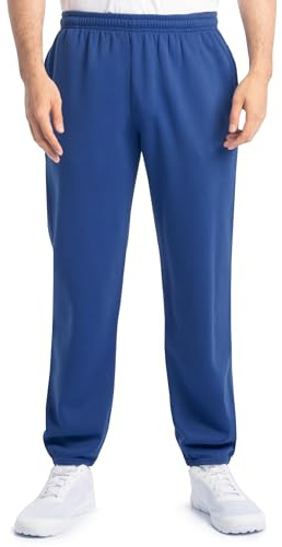 Fruit of the Loom Men's Eversoft Fleece Sweatpants with Pockets, Moisture Wicking & Breathable, Sizes S-4X, Elastic Bottom-Mellow Blue, Large