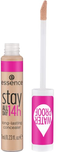 essence stay ALL DAY 14h long-lasting concealer, Nr. 40, Nude, langanhaltend, abdeckend, Expressergebnis, natürlich, matt, vegan, wasserfest, ohne Parfüm, ohne Alkohol, 1er Pack (7ml)