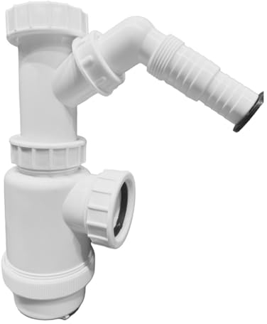 Single Bowl Universal Kitchen Sink Waste Bottle Trap for 1.0 Bowl Includes 40mm Trap with Appliance Outlet Adjustable Telescopic Height Pipe