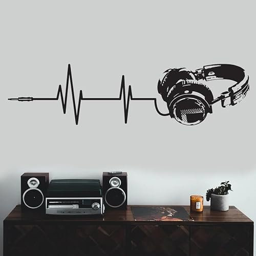 Vinile Adesivo Da Parete Musica Arte Dj Decalcomania Resistente Alle Intemperie Silhouette Decor Adesivi Murali Per Adolescenti Camera 108x28cm