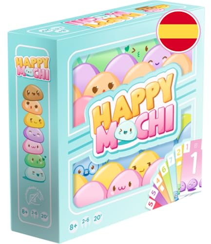 Asmodee Happy Mochi, Juego de Cartas Estratégico y Divertido con Diseño Kawaii de Dulces Parejas, Prohibido Reorganizar tu Mano, A Partir de 8 Años, De 2 a 6 Jugadores, 20 Minutos por Partida, Español