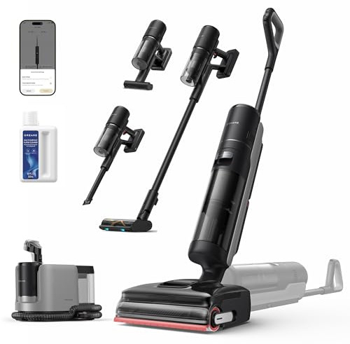 dreame H15 Mix 7-in-1 Nass- und Trockensauger, KI-Roboterarm, Kantenreinigung, 23.000 Pa Saugkraft, intelligente Dosierung, verhedderungsfrei, 100 °C Bürstenrein, 5 Min. 90 °C Trocknung, flach