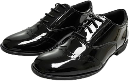 A2Z Classic Oxford Brogue Lace Up School Office Shoes Formal UK 1-7 | Smart Durable Non-Slip Formal Shoes for School University and Daily Wear