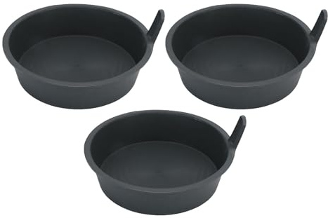title Round Chicken Feed Pans PP Plastic Thickened Bucket Feeder for Outdoor Livestock Duck Goose Cyan