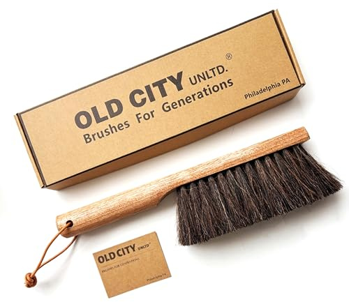Dustpan Bench Woodworking Brush-USA 13 inch Horsehair Brushes are Used for Counter, Furniture, Drafting, Patio, Fireplace Cleaning, Shop Brush, Leather Tie, Woodworking Tool & Accessories