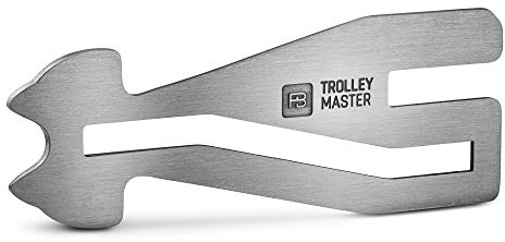 FABACH Trolley Master Stainless Steel Series - Edelstahl Einkaufswagenlöser Schlüsselanhänger für Einkaufswagen - Einkaufswagenchip öffnet Frontlader- und Seitenschubfach