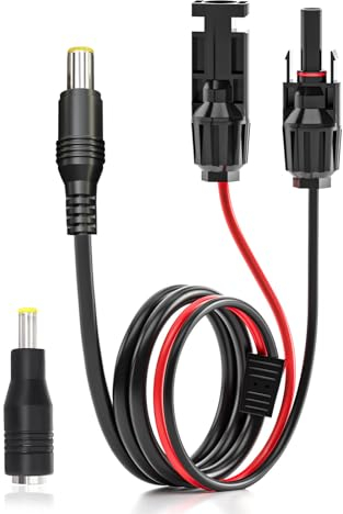 Cleqee Solarpanel-Stecker zu DC 8mm Adapter Verlängerungskabel 16 AWG mit DC 5.5mmx2.5mm Adapter für GZ Portable Backup Power Station, Solargeneratoren 6,23ft/1,9m