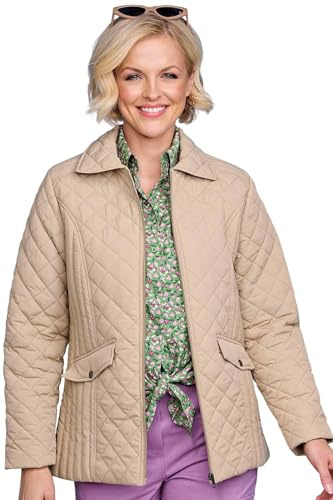 Chums Ladies Diamond Quilted Showerproof Flattering Jacket | 2 Front Stud Pockets, Lightweight for Almost Any Occasion
