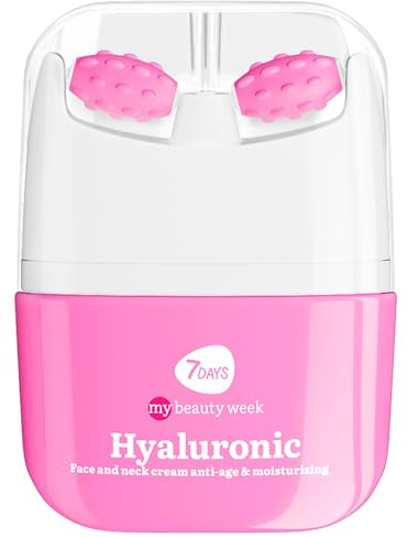 Crema Idratante Viso con Acido Ialuronico | Skincare Coreana Idratante per Viso | Crema Viso e Collo per Donne con Vitamina C | Massaggiatore Roller Anti Gonfiore e Tonificante, 40ml