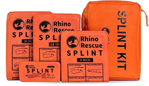 Rhino Rescue Schienenset, Wiederverwendbares Survival-Kampf-Erste-Hilfe-Medizinisches taktisches Feld, 4 Größen von Schienen
