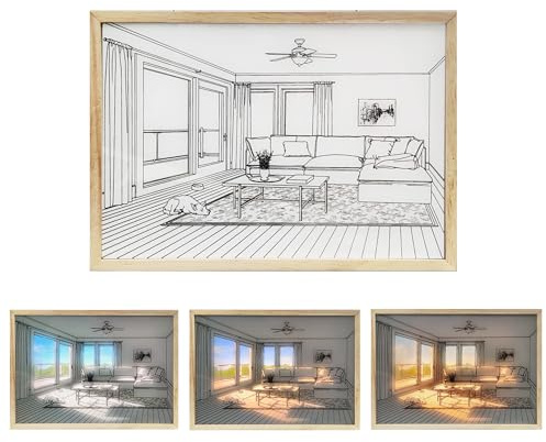 LOCZAR Light Up Painting, LED Paintings Light Up Wall Art 4D Painting Pictures Frames Canvas Dog Wall Decor Dimmable Night Lights for Home, Bedroom, Kitchen, Kids Art Frames, Unique Lamps, Gift Ideas