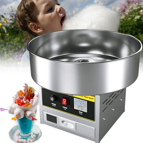 DPQYJPP Máquina algodón azúcar Fabricante algodón azúcar Comercial Fabricante de Dulces eléctrico Profesional con Inicio un botón para niños Cumpleaños Fiesta Familiar Navidad Día,Silver