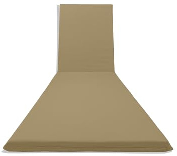 Il Tuo Artigiano Design Cuscino per Lettino prendisole Idorepellente e Sfoderabile - Materassino per Sdraio Mare Relax 190x60 cm, spessore 6 cm (Beige)