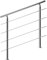 FINEUNAN Main courante en acier inoxydable pour escaliers, parapet, balcon, avec 4 traverses - Main courante intérieure et extérieure - Rampe d'escalier en acier inoxydable - Balcon (150 cm, 4