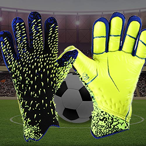 Sonhomay Gants de gardien de but de football, gants de gardien de but respirants avec protège-doigts et protection du poignet pour jeunes et adultes