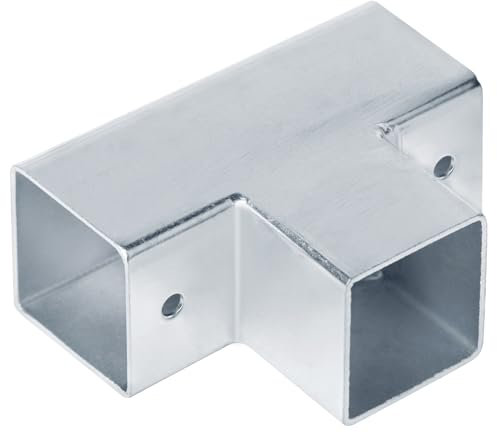 YIDU69Q 8 Pcs 1-1/2 Square Tube Connector, 3 Way T Shape Square Tube Fitting for Fence Rail