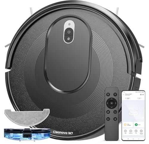 Vexilar Robot Aspirador y Fregasuelos W7, Robot Aspirador 2 en 1,Potente Succión 4000Pa,Antienredos,Larga Autonomía,3 Niveles de Ajuste de Agua, Adecuada para Suelos,Alfombras,Pelo de Mascotas