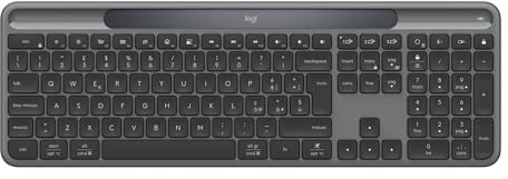 Logitech Signature Slim Solar+, tastiera wireless alimentazione a luce solare e artificiale, batteria resistente che dura fino a 10 anni, tasti personalizzabili, Bluetooth, Italiano QWERTY - Grafite