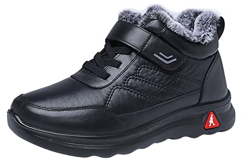Winter Shoes Women Men Warm Lined Winter Boots Waterproof Non-Slip Trekking Hiking Shoes Snow Boots Ankle Boots Trekking Boots Hiking Boots Outdoor Shoes, black, 4