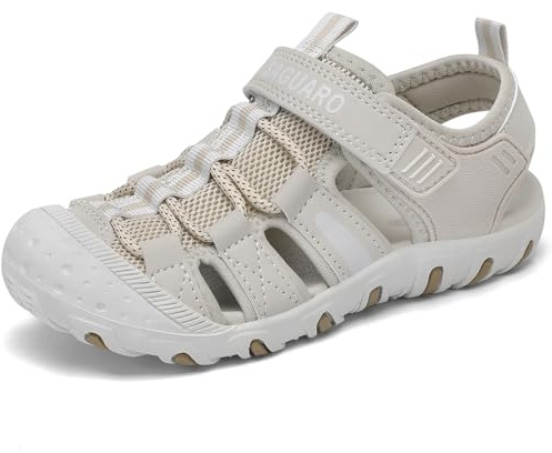 SAGUARO Sandali Bambino Estivi per a Punta Chiusa, Leggeri e Traspiranti, Scarpe Comode per Uso Quotidiano e Attività all’Aperto Grigio,25