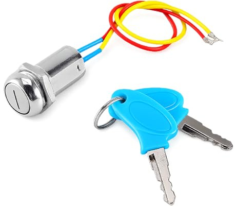 Blocco interruttore chiave accensione a 2 fili, interruttore avviamento avviamento moto Keenso Universale per scooter, AVT, kart, biciclette pieghevoli, elettrombile