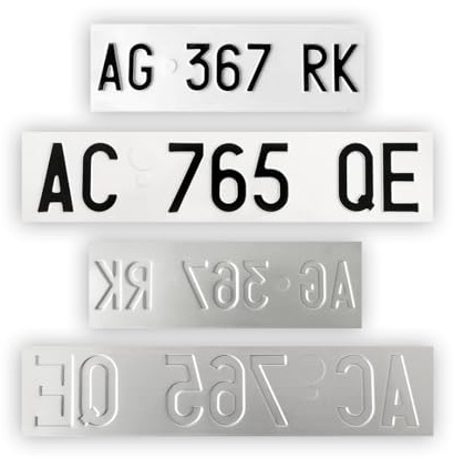 Targhe Personalizzate - Modello Kit Completo dal 1995 al 1997 - con Lettere e Numeri in Rilievo, Incise su Alluminio Catarifrangente, Made in Italy (Colorazione d'origine)