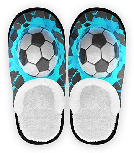 linomo Wall Football Slippers for Women Men Kids, Womens House Slippers Indoor Slipper House Shoes Bedroom Travel Shoe Multicolor