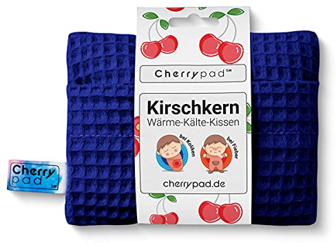Kirschkernkissen Cherrypad ® | Wohltuendes Wärme- und Kältekissen | Design für Babys und Kleinkinder ab 0+ Monaten – Maße: 16 cm | Cherry Pad | (Marinewafer Baumwolle)