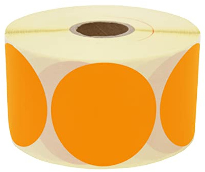 Prolac Markierungspunkte – 1000 Stück Bunte Klebepunkte auf Rolle (Orange, 25x25 mm)