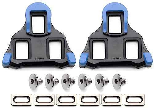 Pedal Cleats für Shimano Clipless-SL SM-SH12 (2 Grad Float Blau) Fahrrad Ersatzcleats, Indoor Cycling & Rennrad Cleat Set, Vollständig kompatibel mit 3 Bolzen/Rennradschuhen Fahrradschuhe
