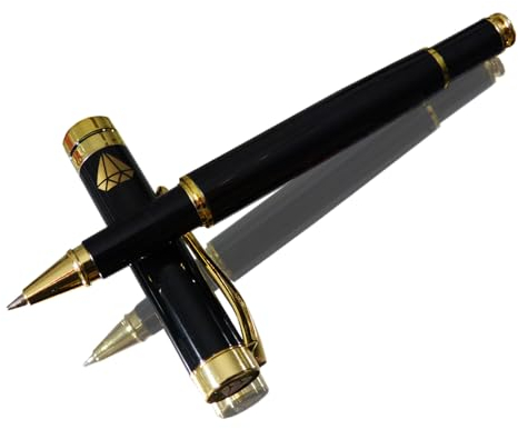 BELESI hochwertiger Kugelschreiber aus Metall I Schwarze Mine I Geschenk Verpackung I elegantes Design (Schwarz)