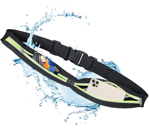 AiQInu Ceinture de Course, Ceinture Running, Banane Homme Femme, Running Belt pour Jogging, Gym, Escalade, Fitness, Randonnée - Vert