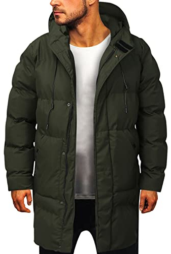 Dunrock herr vinter lång quiltad kappa med huva varm vinterrock vinterparkas herr vinterrock dun jacka bufferrock lång fodrad stora storlekar bekväm mjuk dunjacka