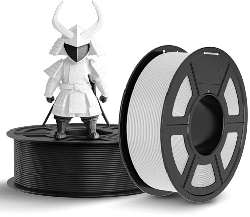 TECBEARS PLA Filament 1.75mm Schwarz+Weiß, 2kg 3D Drucker Filament PLA, Filament 3d Druckmaterialien, Vakuumverpackung, Maßgenauigkeit +/- 0,02 mm, 1kg pro Spule (2.2lbs) PLA Filament 3D-Druck