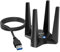 AX1800 USB WLAN Stick für PC, WAVLINK WiFi 6 USB WLAN Adapter PC, 1201Mbit/s 5GHz + 574Mbit/s 2.4G, WPA3-Verschlüsselung, eingebauter Treiber, Schwarz, NUR für Windows 10/11