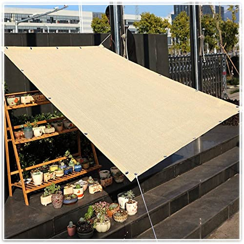 Beige skuggduk för växter – rektangulärt solskyddssegel, andningsbart UV-skyddsnät med öljetter idealiska för pergola och växthus 10 x 20 m (32,8 x 65,6 fot)