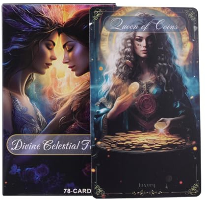 Cartas del Tarot - 78 piezas de Juego de Tarot Inglés para la Lectura del Destino y el Diversión de Ocio, Artístico con temas místicos, Juego de mesa para Amigos, compañeros de clase, c