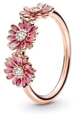 925 Sterling Silver Lyx Utsökt roséguld Hjärtform Fyrkantig Kronring Klassisk glänsande dam